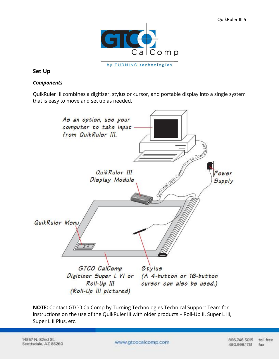 GTCO QuikRuler III - Users Guide User Manual | Page 5 / 42