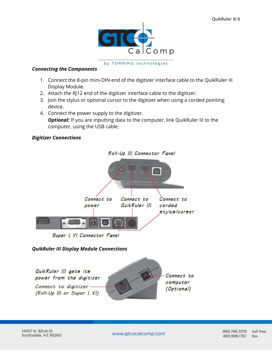 GTCO QuikRuler III - Users Guide User Manual | Page 6 / 42