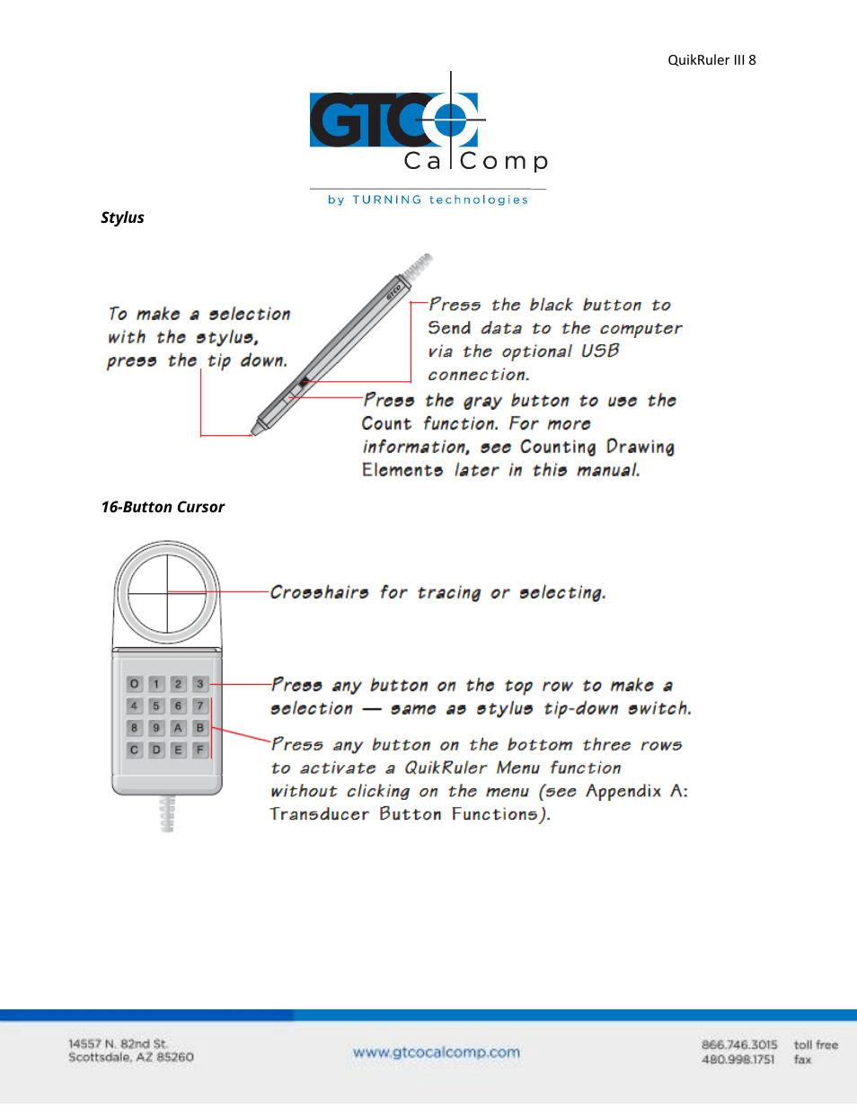GTCO QuikRuler III - Users Guide User Manual | Page 8 / 42