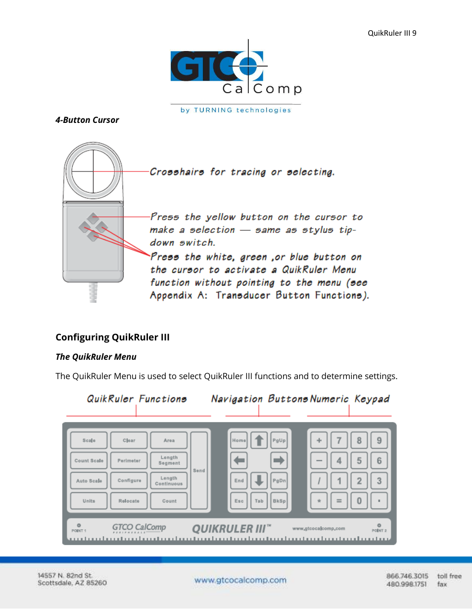 GTCO QuikRuler III - Users Guide User Manual | Page 9 / 42