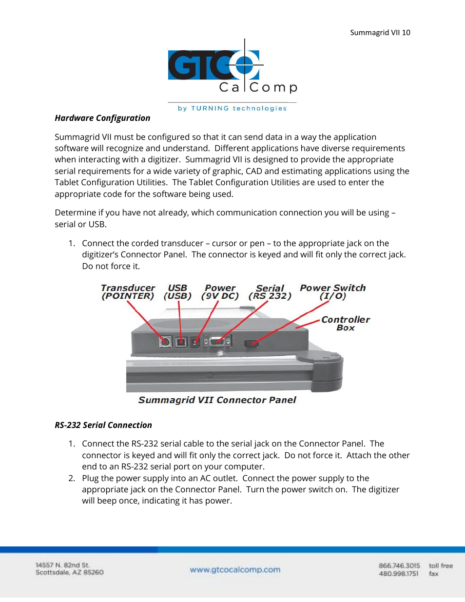 GTCO Summagrid VII - Users Guide User Manual | Page 10 / 40