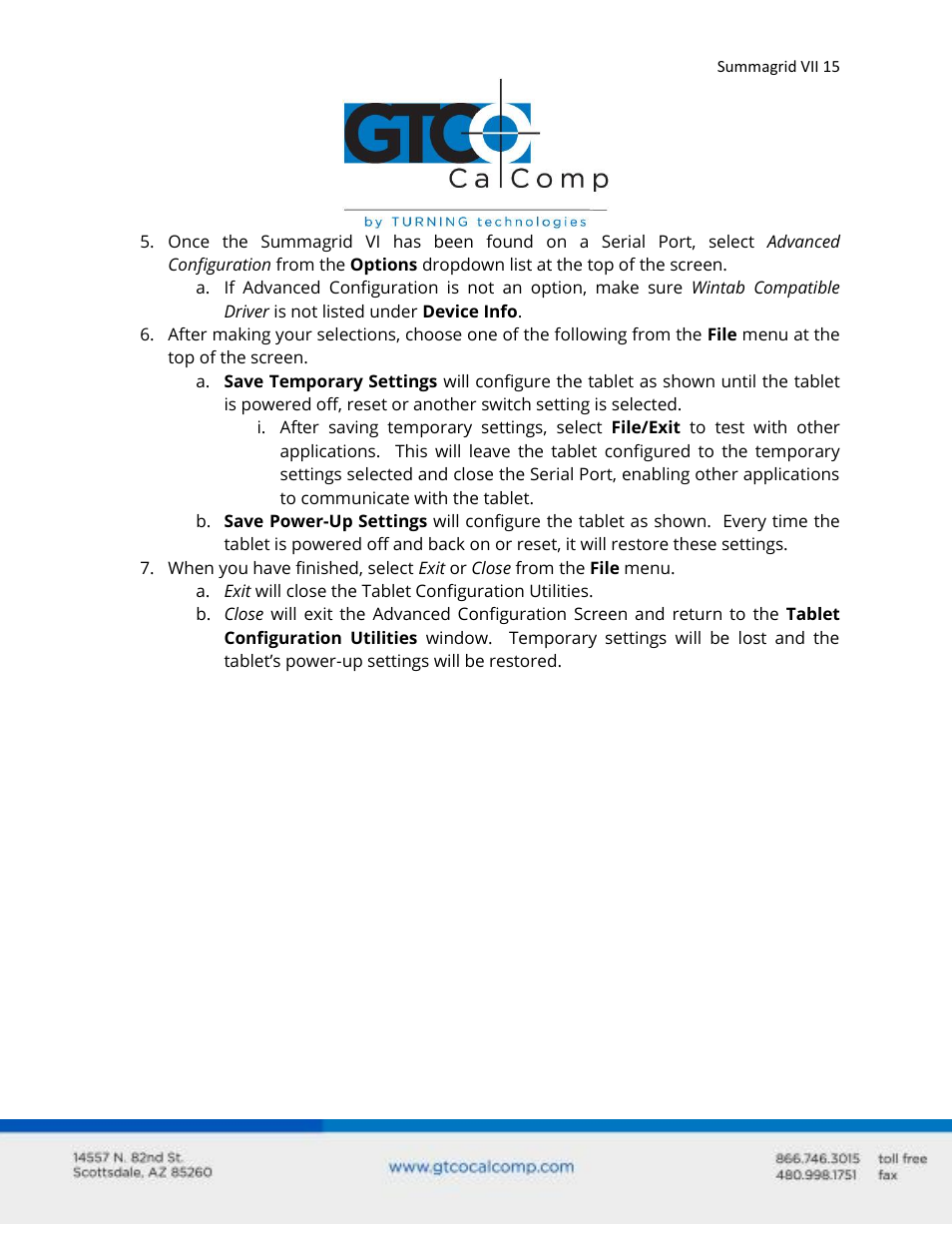 GTCO Summagrid VII - Users Guide User Manual | Page 15 / 40