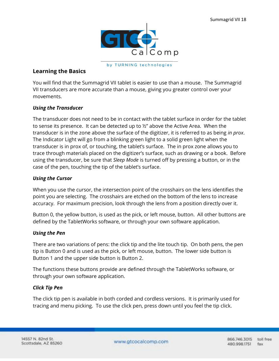 GTCO Summagrid VII - Users Guide User Manual | Page 18 / 40