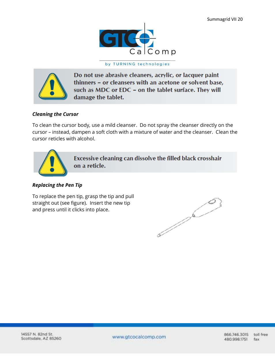 GTCO Summagrid VII - Users Guide User Manual | Page 20 / 40