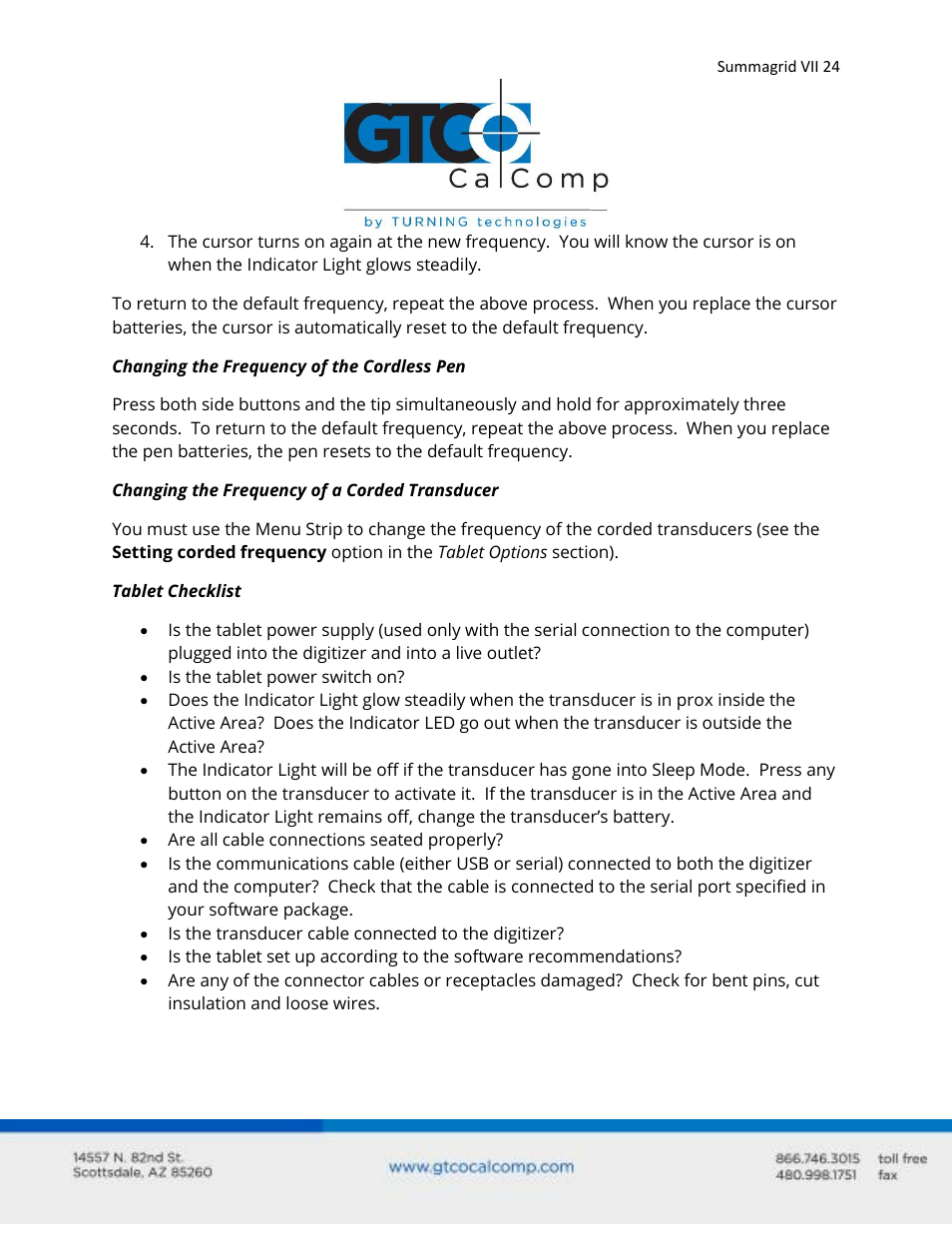 GTCO Summagrid VII - Users Guide User Manual | Page 24 / 40