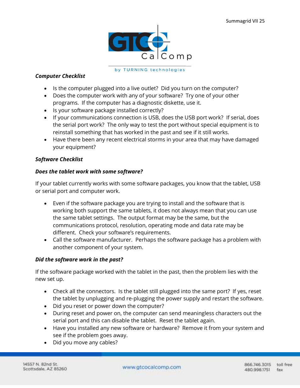 GTCO Summagrid VII - Users Guide User Manual | Page 25 / 40