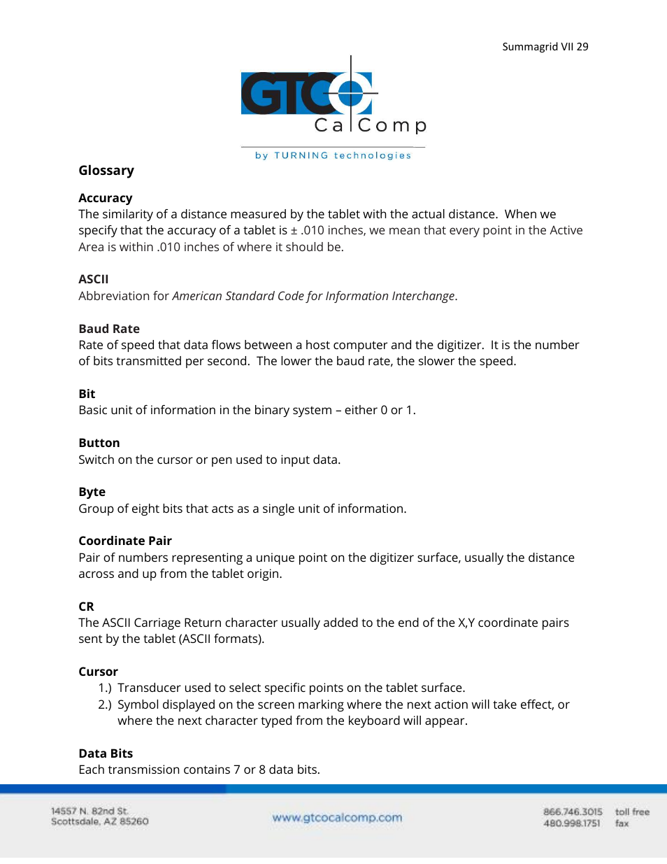 GTCO Summagrid VII - Users Guide User Manual | Page 29 / 40