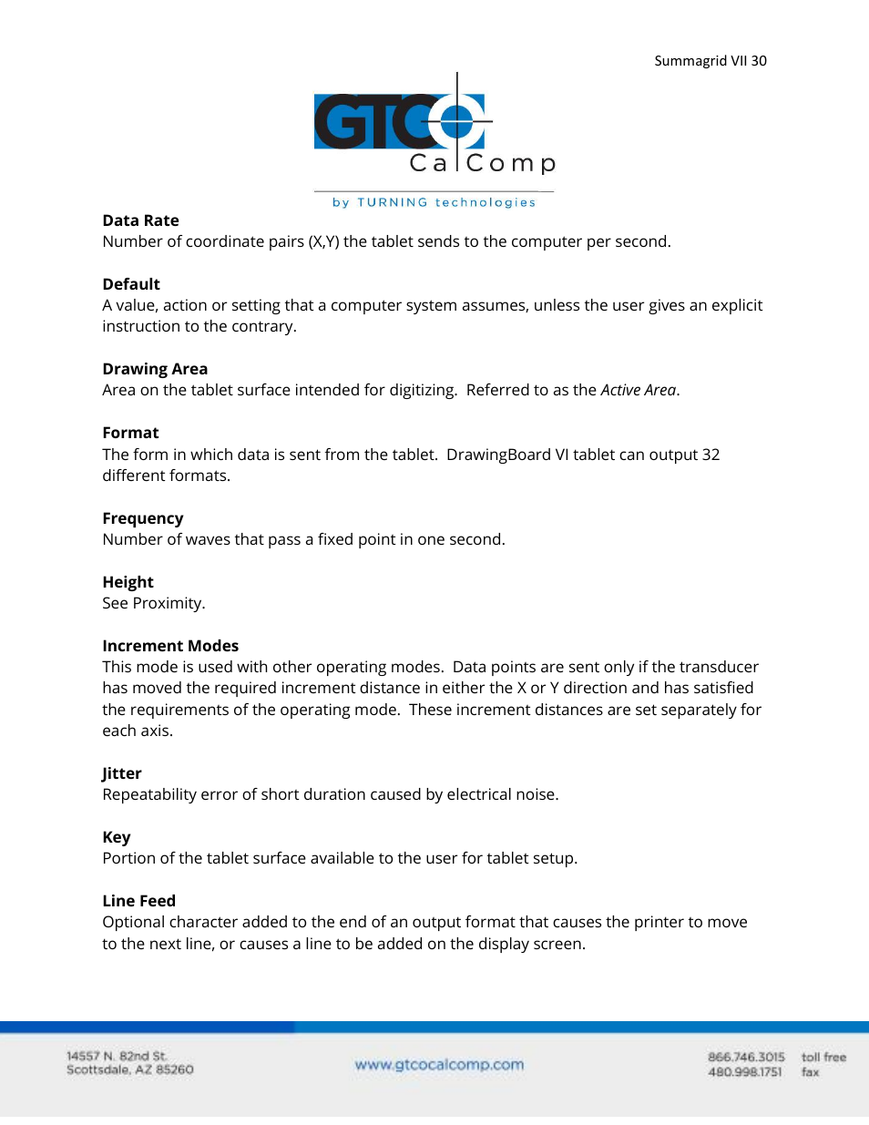 GTCO Summagrid VII - Users Guide User Manual | Page 30 / 40