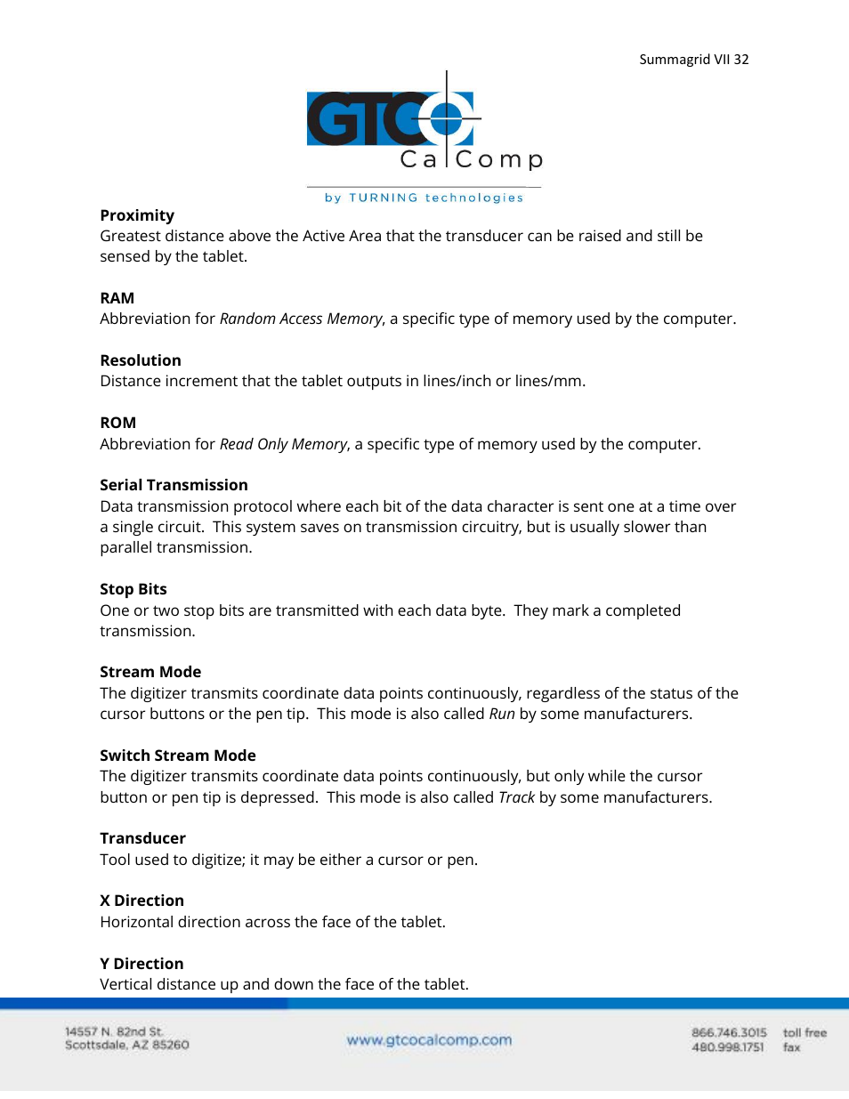 GTCO Summagrid VII - Users Guide User Manual | Page 32 / 40