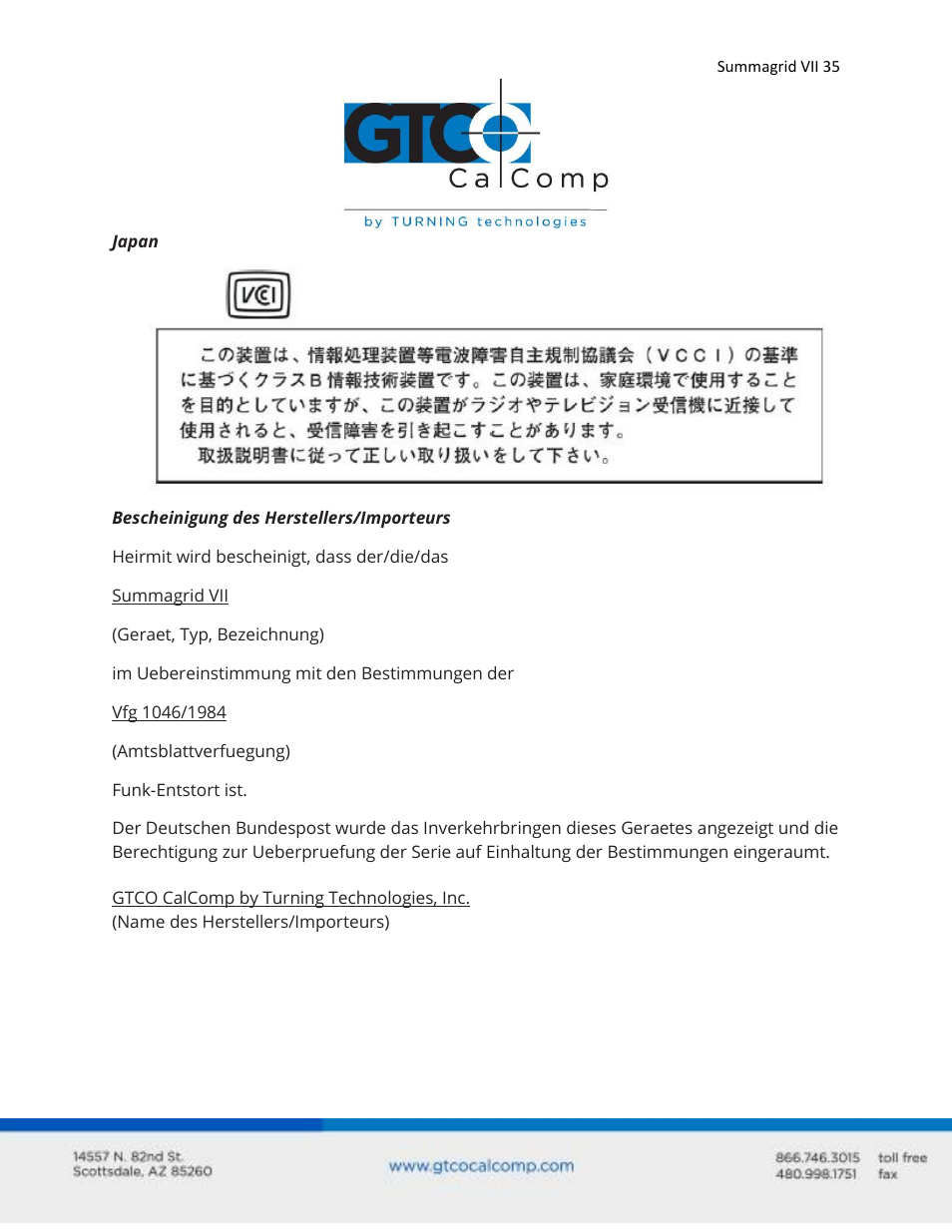 GTCO Summagrid VII - Users Guide User Manual | Page 35 / 40