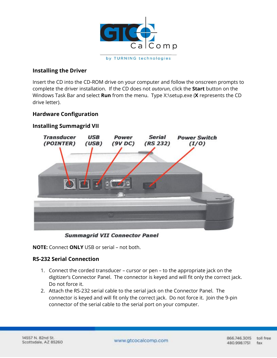 GTCO Summagrid VII - Quick Start Guide User Manual | Page 2 / 3