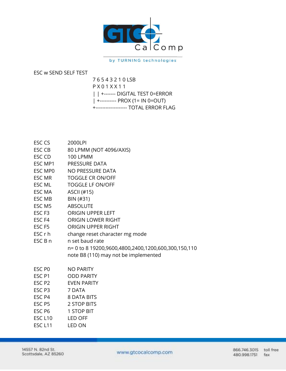 GTCO Summagrid V Commands User Manual | Page 11 / 13