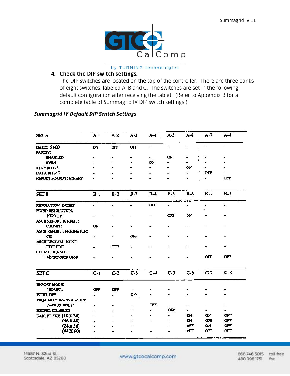 GTCO Summagrid IV - Users Guide Part 1 User Manual | Page 11 / 43