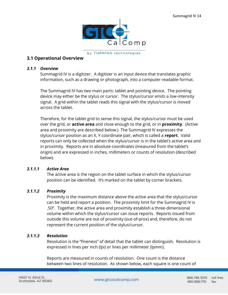 GTCO Summagrid IV - Users Guide Part 1 User Manual | Page 14 / 43