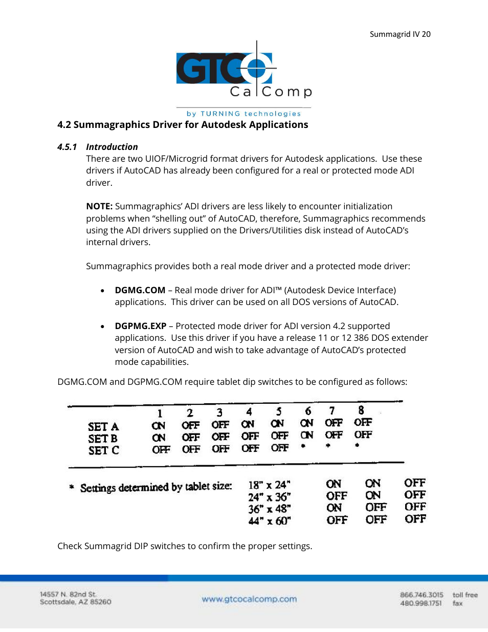GTCO Summagrid IV - Users Guide Part 1 User Manual | Page 20 / 43