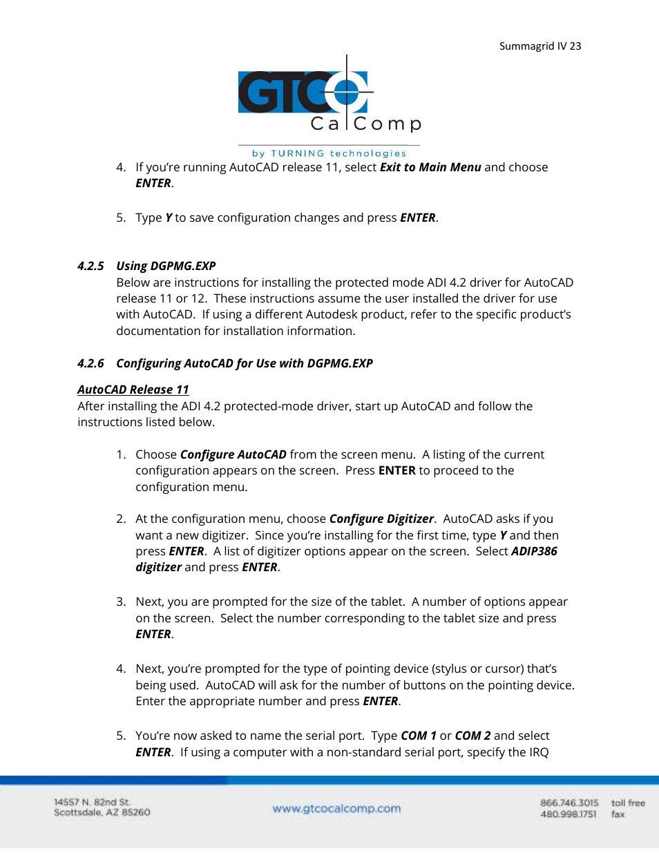 GTCO Summagrid IV - Users Guide Part 1 User Manual | Page 23 / 43