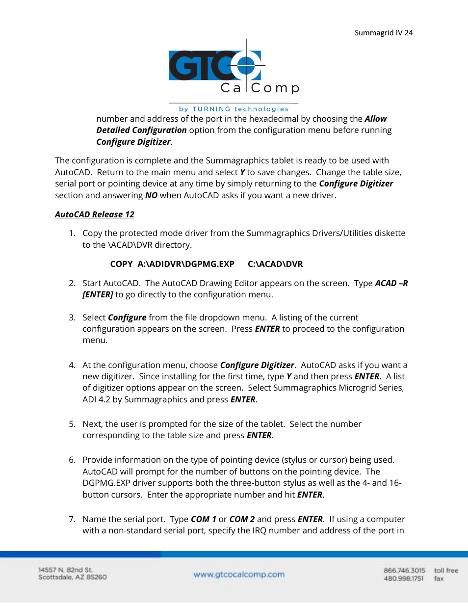 GTCO Summagrid IV - Users Guide Part 1 User Manual | Page 24 / 43