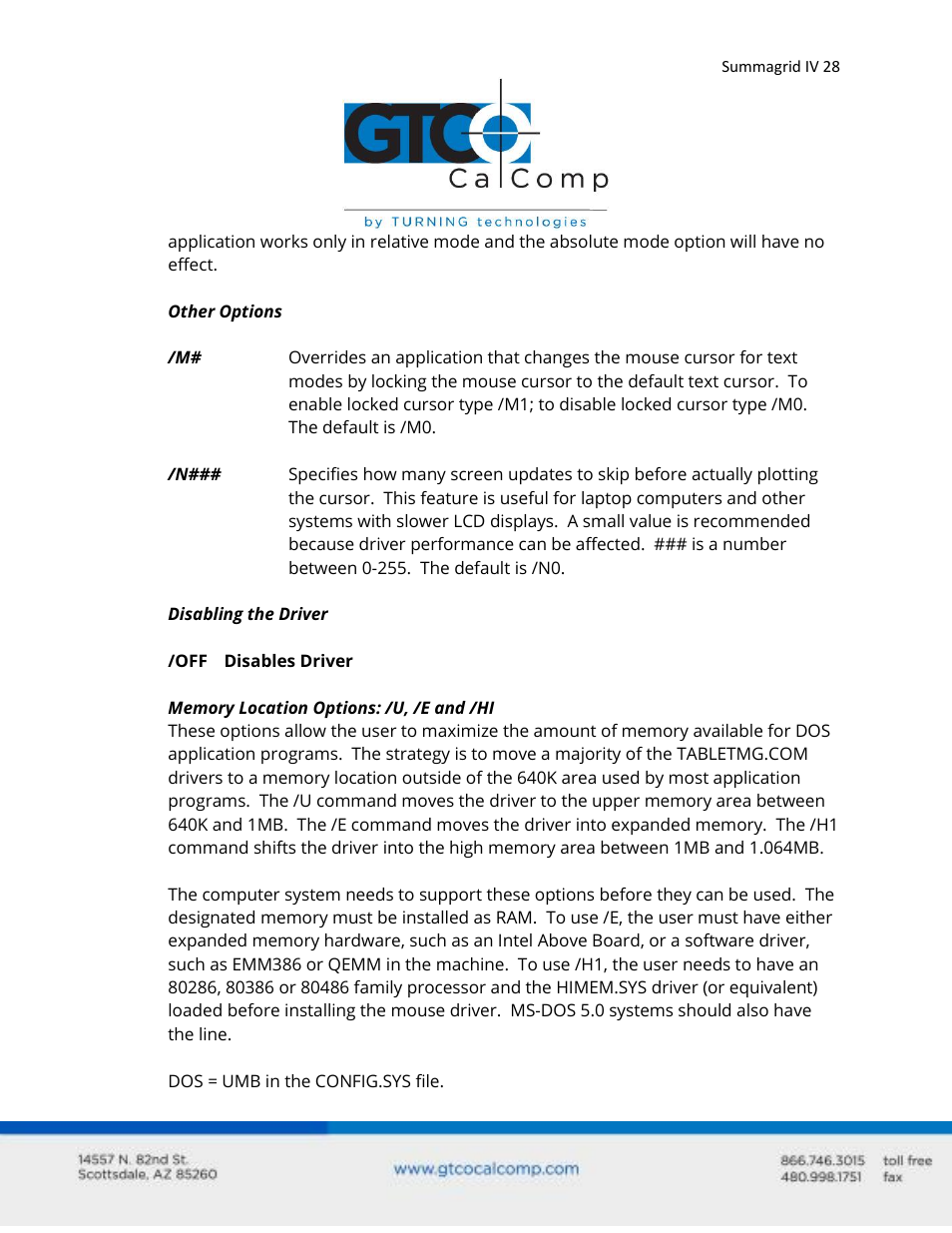 GTCO Summagrid IV - Users Guide Part 1 User Manual | Page 28 / 43