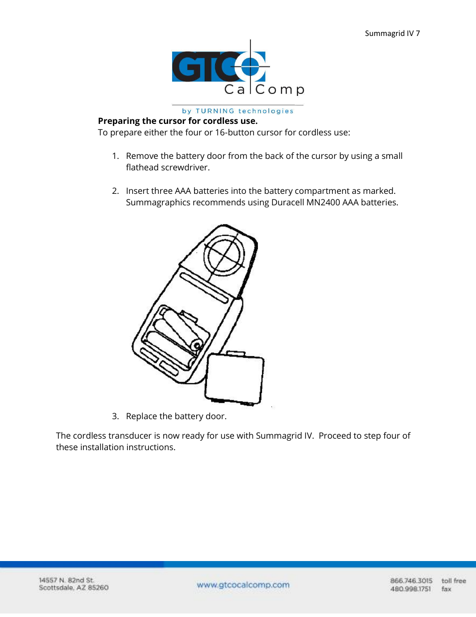 GTCO Summagrid IV - Users Guide Part 1 User Manual | Page 7 / 43