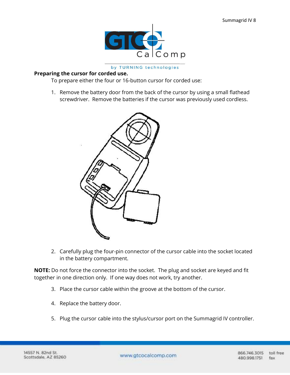GTCO Summagrid IV - Users Guide Part 1 User Manual | Page 8 / 43
