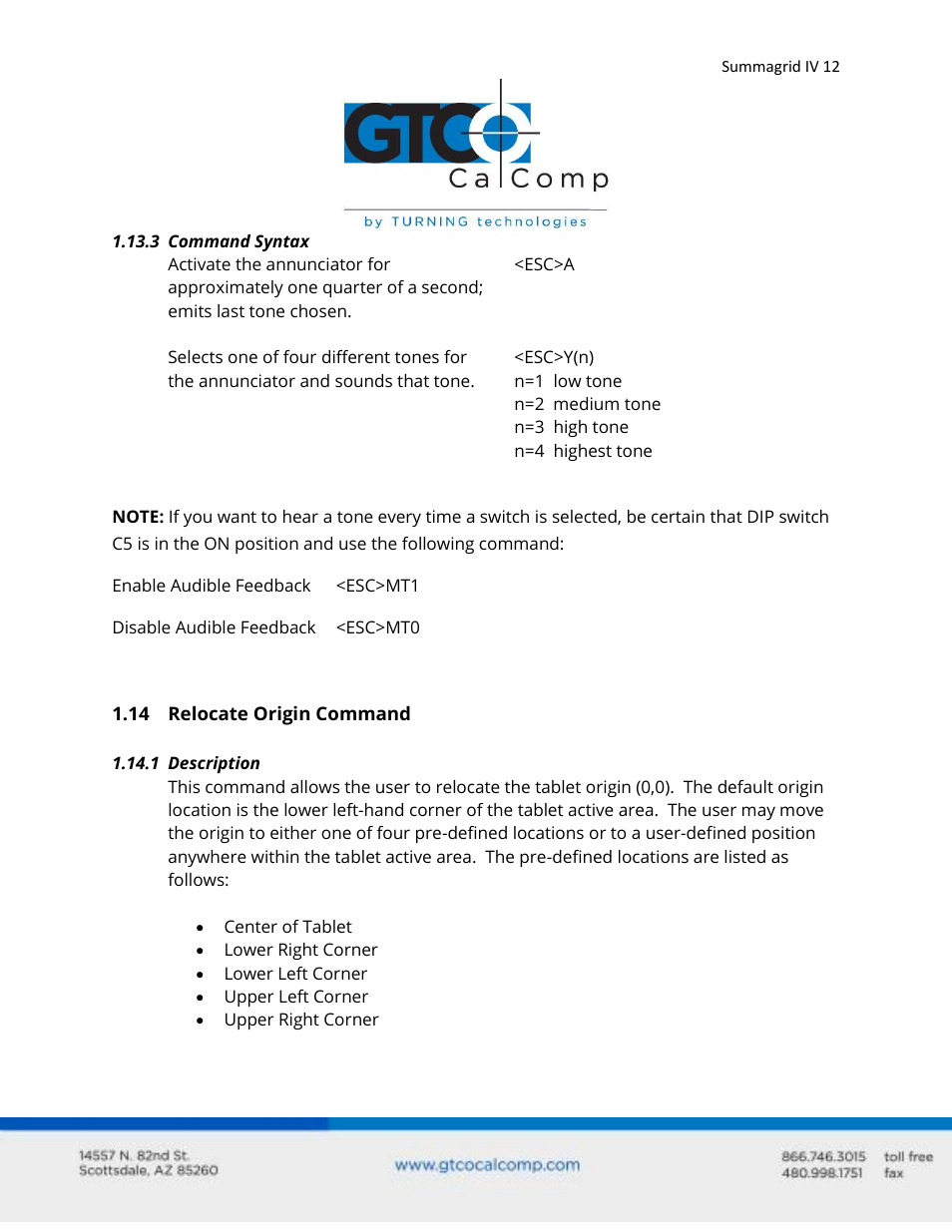 GTCO Summagrid IV - Users Guide Part 2 User Manual | Page 12 / 28