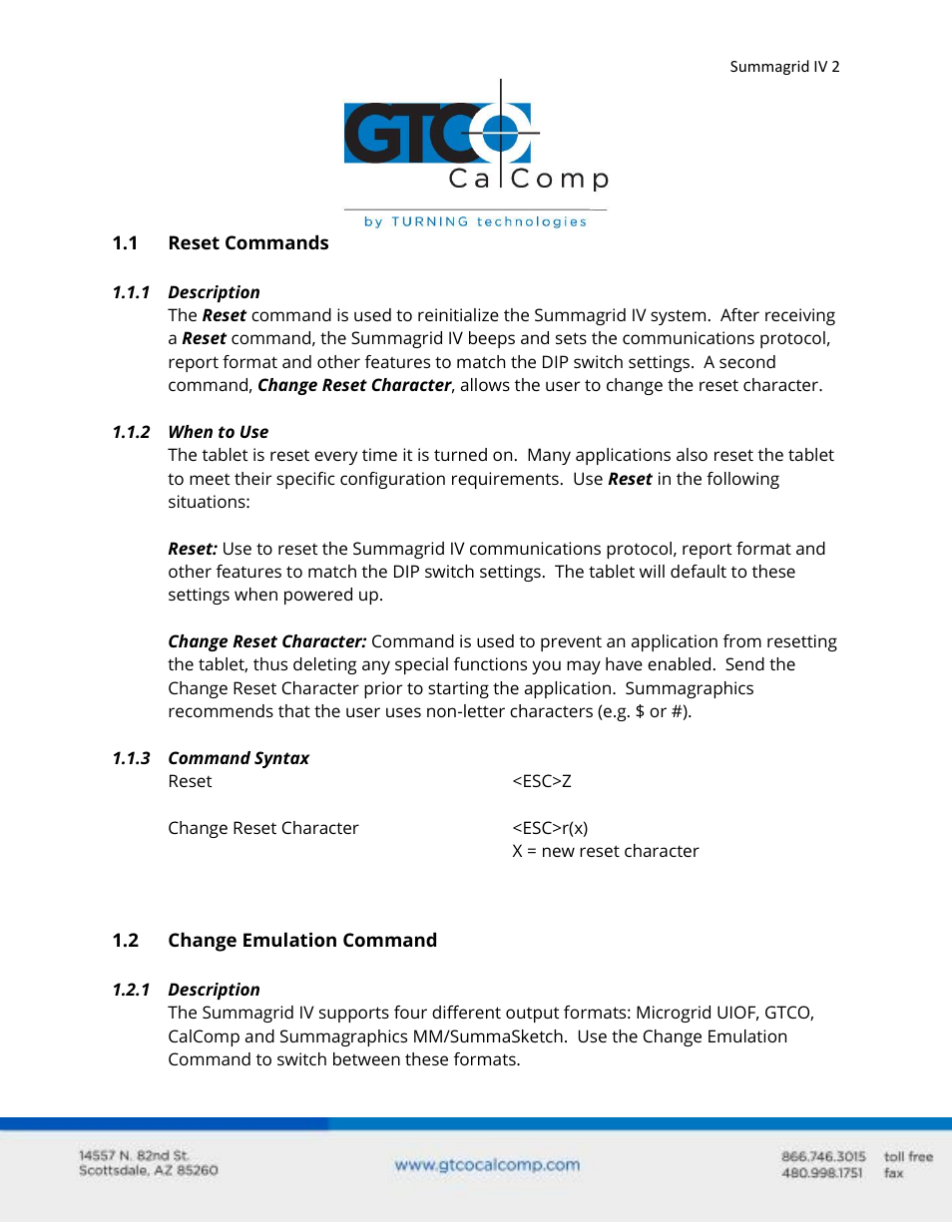 GTCO Summagrid IV - Users Guide Part 2 User Manual | Page 2 / 28