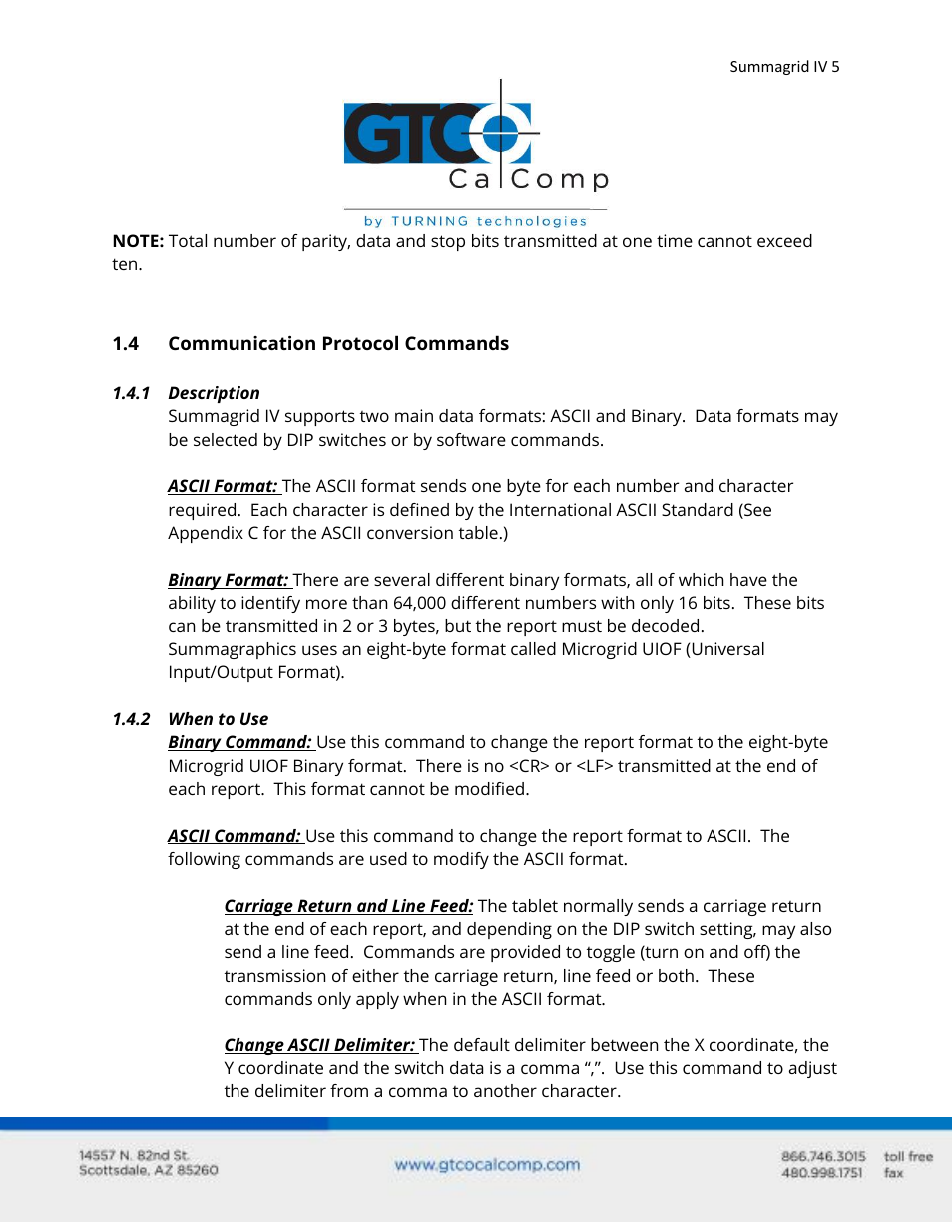 GTCO Summagrid IV - Users Guide Part 2 User Manual | Page 5 / 28