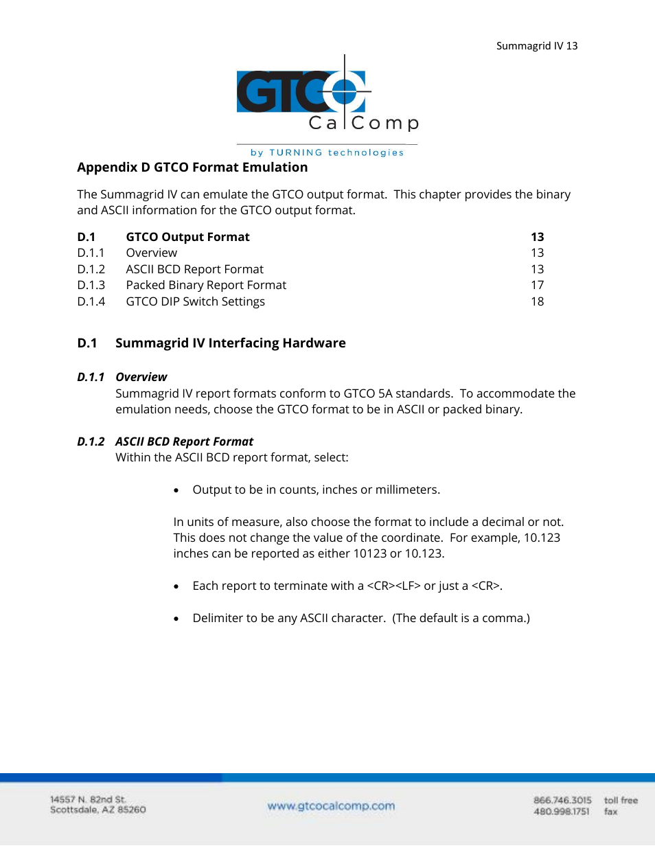 GTCO Summagrid IV - Users Guide Part 3 User Manual | Page 13 / 37