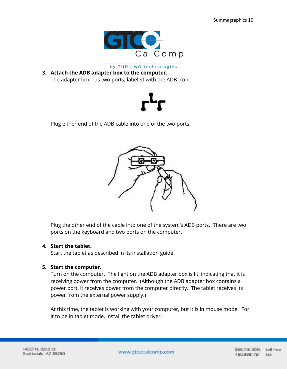 GTCO Summagraphics ADB Interface - Users Guide User Manual | Page 10 / 25