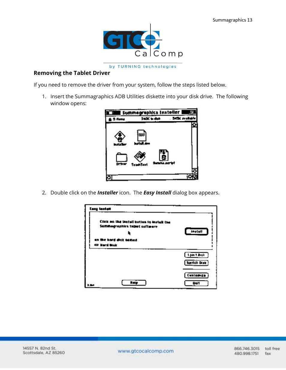 GTCO Summagraphics ADB Interface - Users Guide User Manual | Page 13 / 25