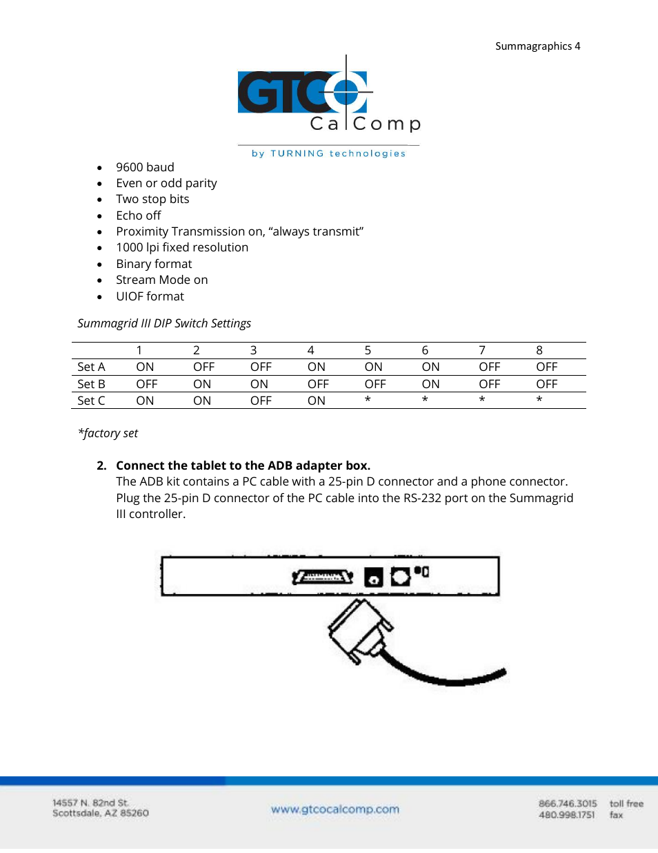 GTCO Summagraphics ADB Interface - Users Guide User Manual | Page 4 / 25