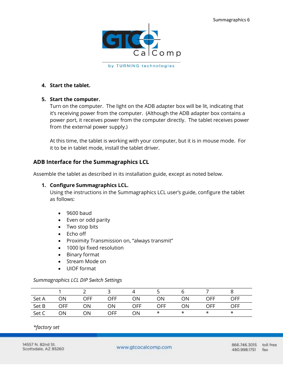 GTCO Summagraphics ADB Interface - Users Guide User Manual | Page 6 / 25