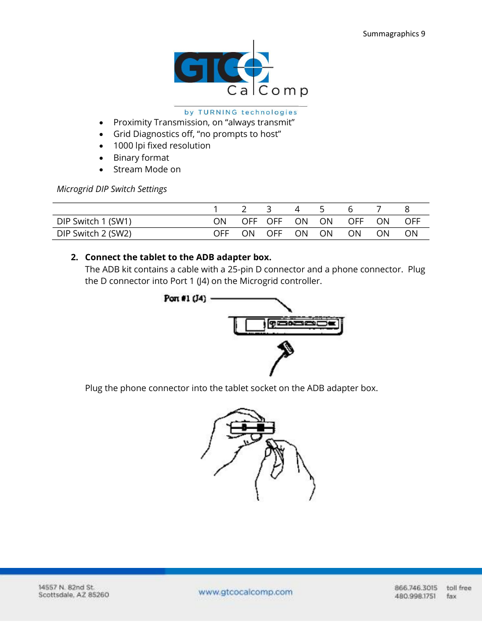 GTCO Summagraphics ADB Interface - Users Guide User Manual | Page 9 / 25