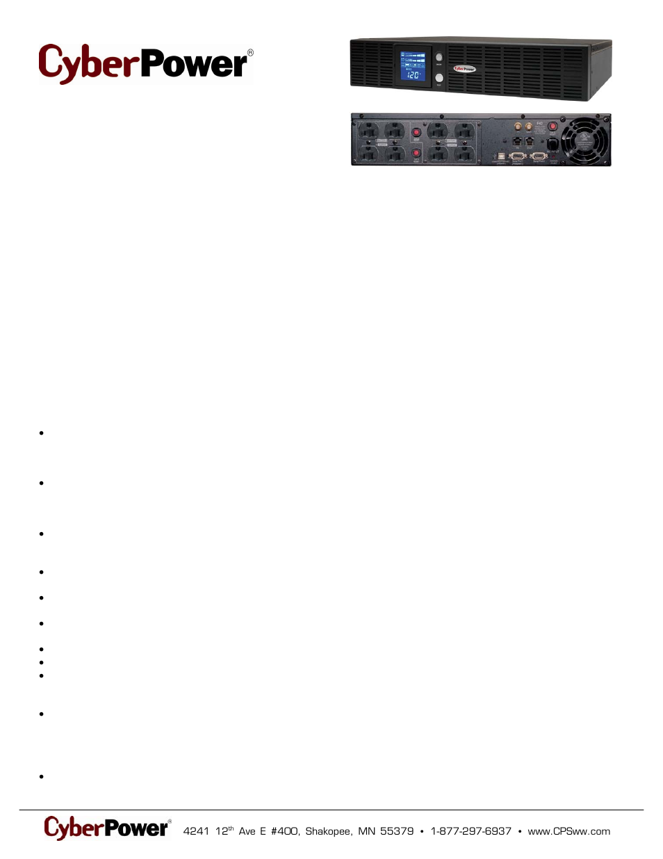 CyberPower Systems 649532715039 User Manual | 2 pages