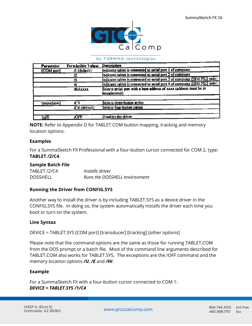 GTCO SummaSketch FX - Users Guide User Manual | Page 16 / 51