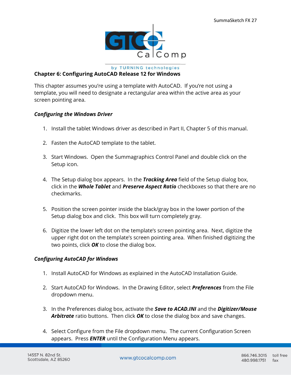 GTCO SummaSketch FX - Users Guide User Manual | Page 27 / 51