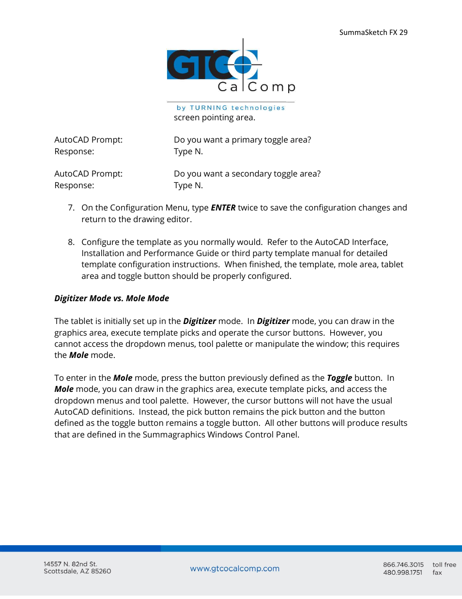 GTCO SummaSketch FX - Users Guide User Manual | Page 29 / 51