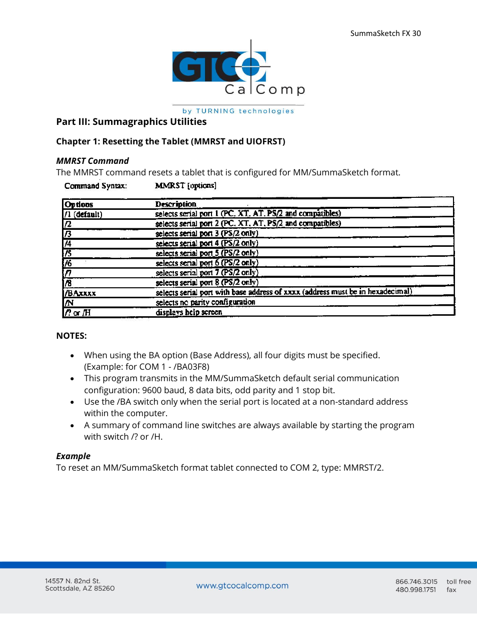 GTCO SummaSketch FX - Users Guide User Manual | Page 30 / 51