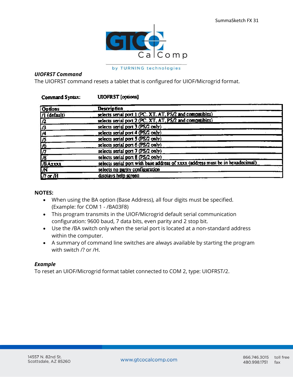 GTCO SummaSketch FX - Users Guide User Manual | Page 31 / 51