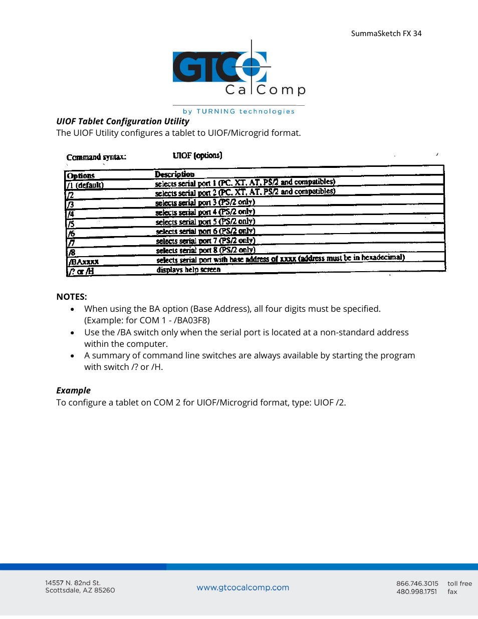 GTCO SummaSketch FX - Users Guide User Manual | Page 34 / 51