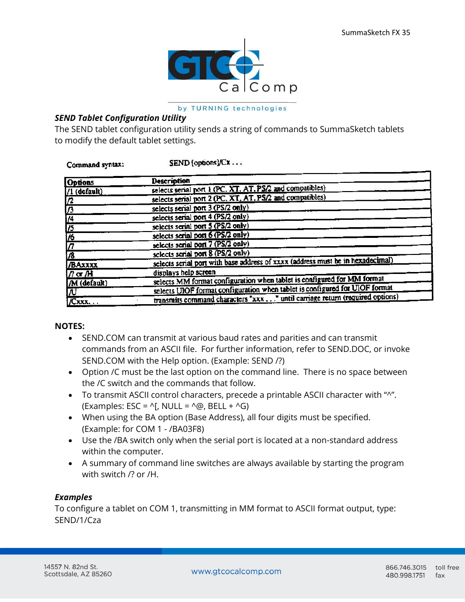 GTCO SummaSketch FX - Users Guide User Manual | Page 35 / 51