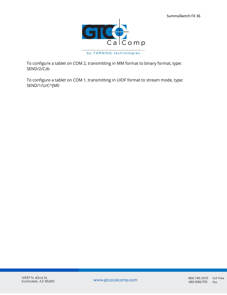GTCO SummaSketch FX - Users Guide User Manual | Page 36 / 51