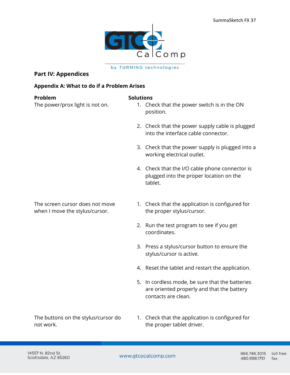GTCO SummaSketch FX - Users Guide User Manual | Page 37 / 51