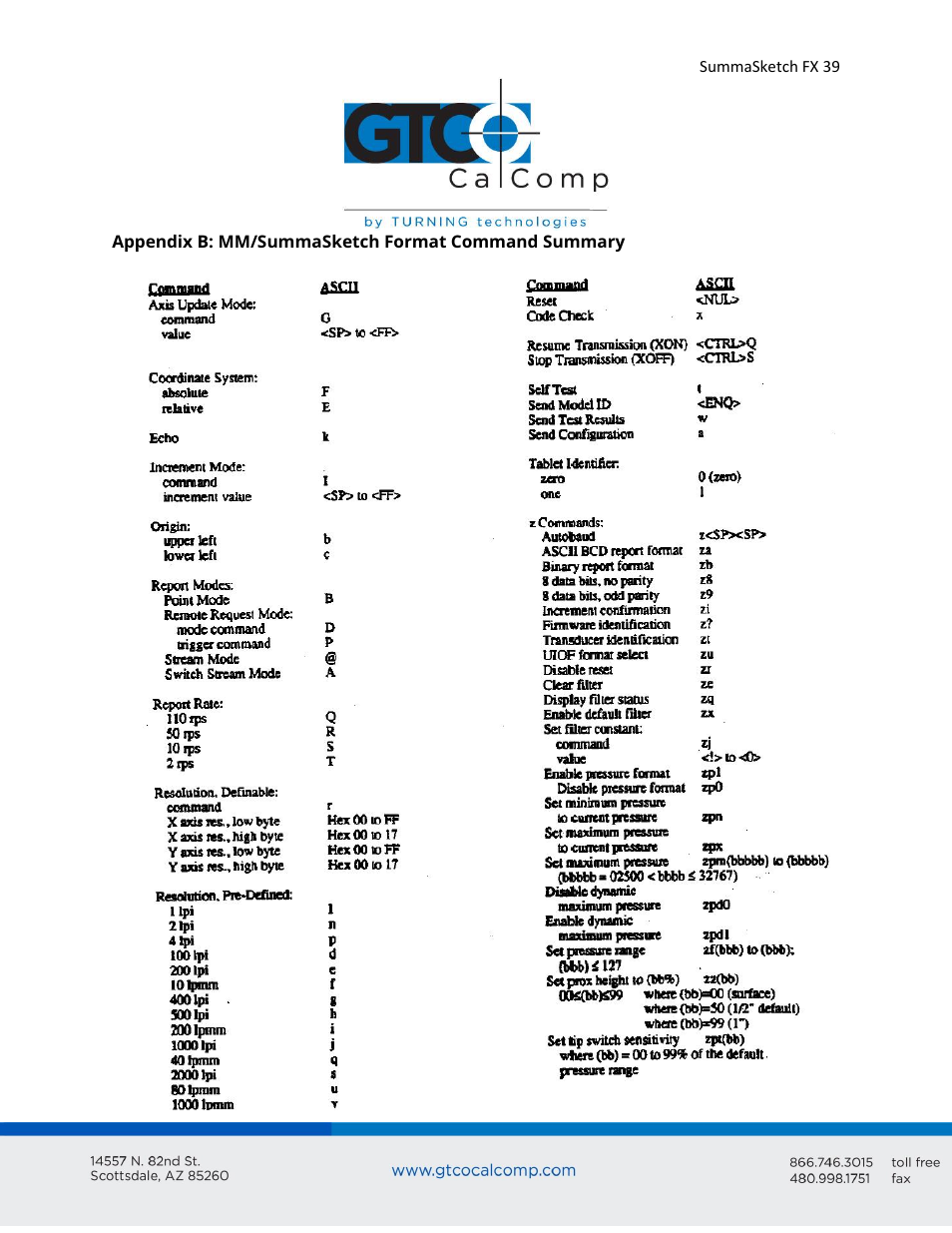 GTCO SummaSketch FX - Users Guide User Manual | Page 39 / 51