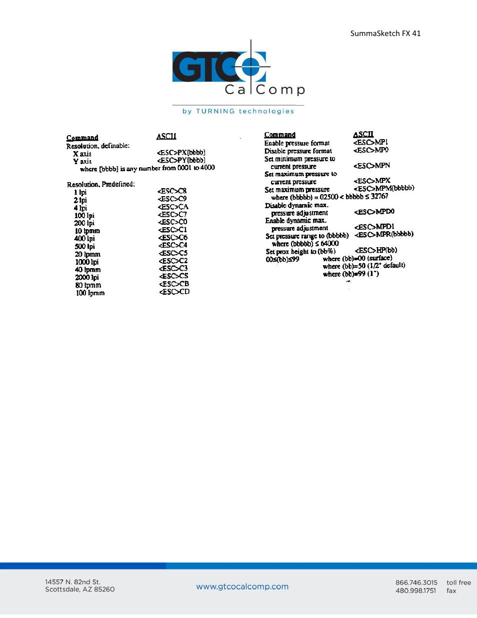 GTCO SummaSketch FX - Users Guide User Manual | Page 41 / 51