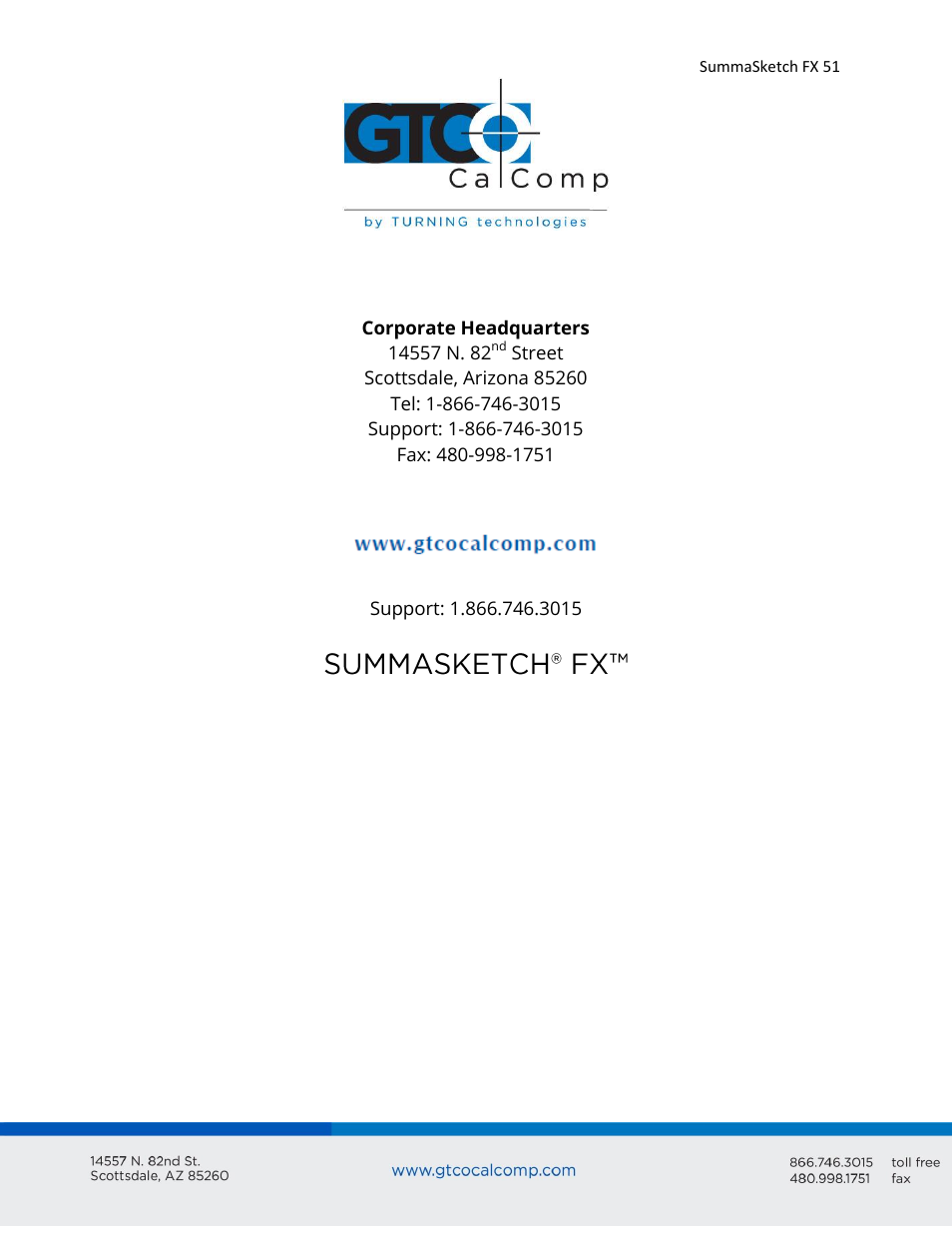 GTCO SummaSketch FX - Users Guide User Manual | Page 51 / 51