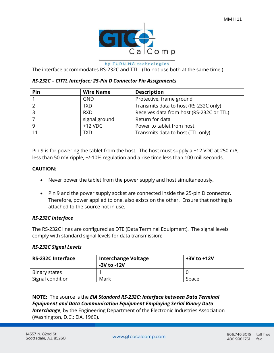 GTCO MM II 1201 - Users Guide User Manual | Page 11 / 61