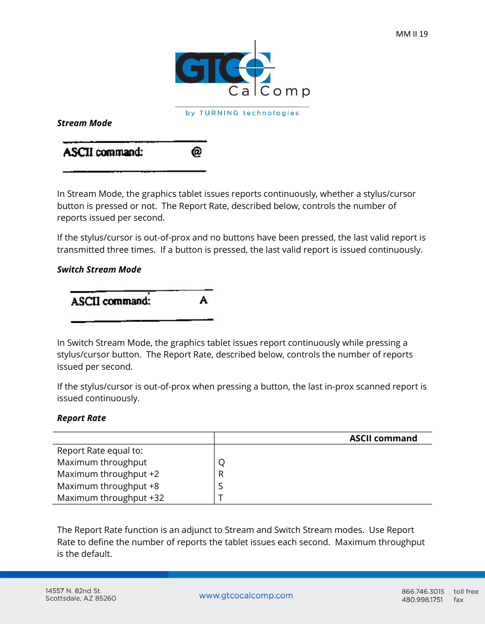 GTCO MM II 1201 - Users Guide User Manual | Page 19 / 61