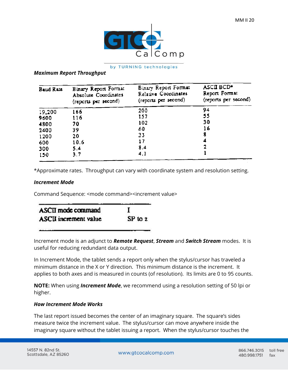 GTCO MM II 1201 - Users Guide User Manual | Page 20 / 61