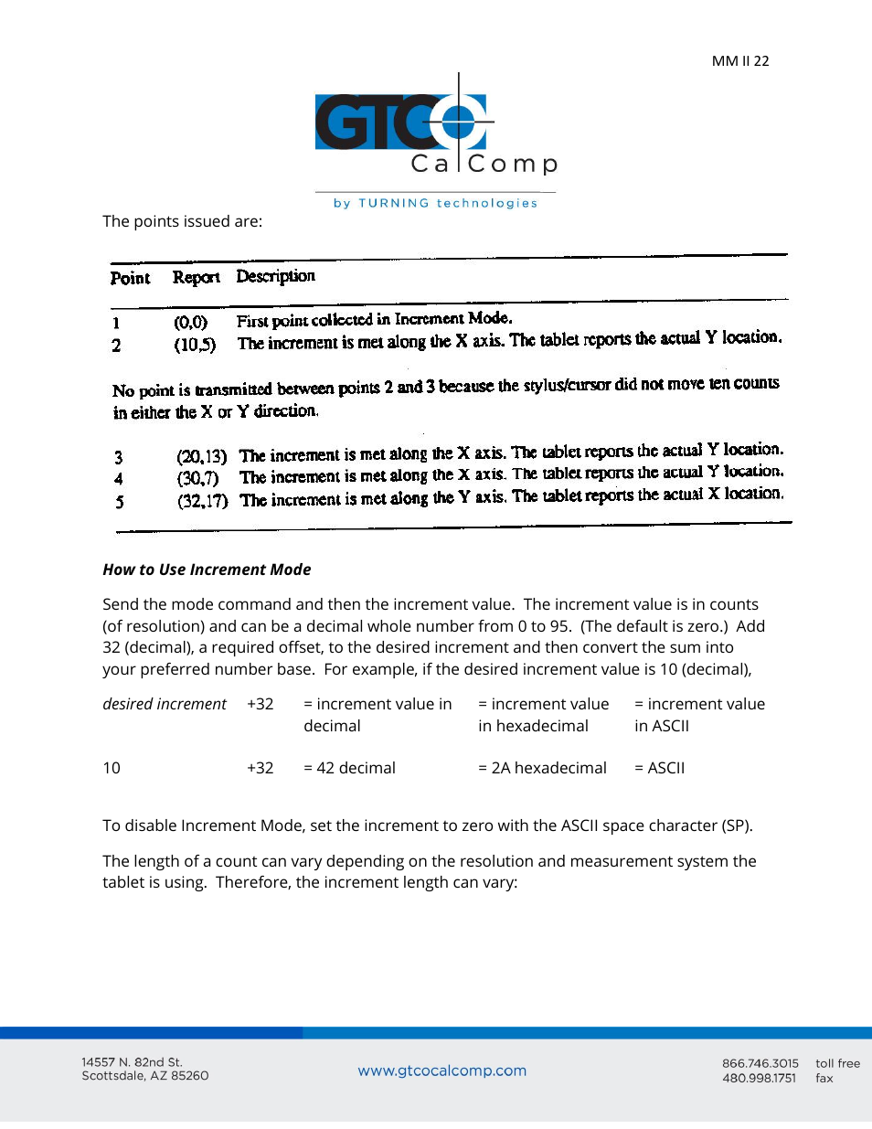 GTCO MM II 1201 - Users Guide User Manual | Page 22 / 61